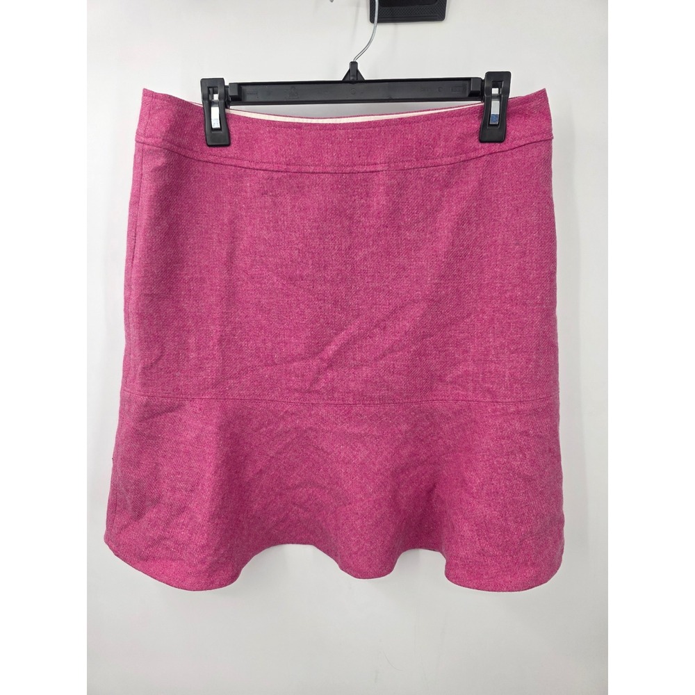 GAP Womens Pink Wool Blend Flounce Hem A-Line Mini Skirt Size 8 Side Zip Lined